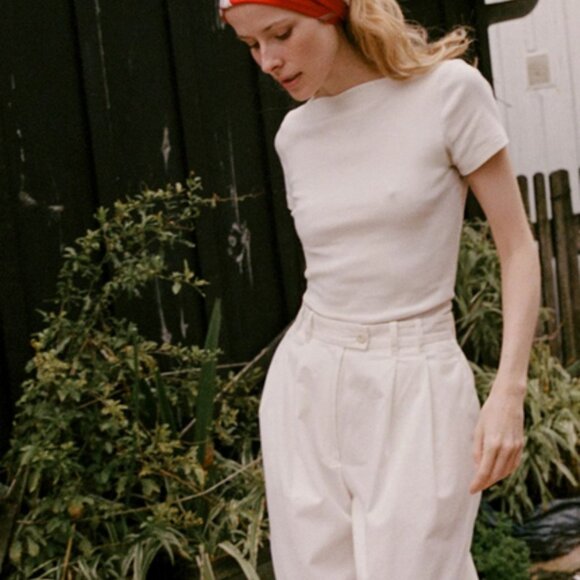 NWT Doen Pauline Tee, in color Salt size S - Picture 1 of 3